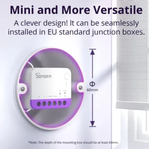 Installation du module SONOFF MINI-RBS derrière interrupteur mural pour volets roulants